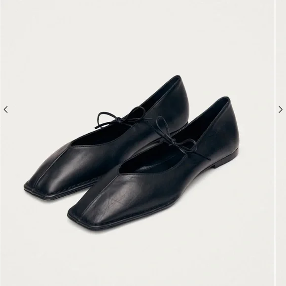 ALOHAS Black Leather Flats - Picture 2 of 7